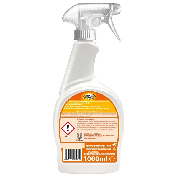 Cif Ultra Güç Çok Amaçlı Yüzey Temizleyici Sprey 1 Lt - Görsel 2