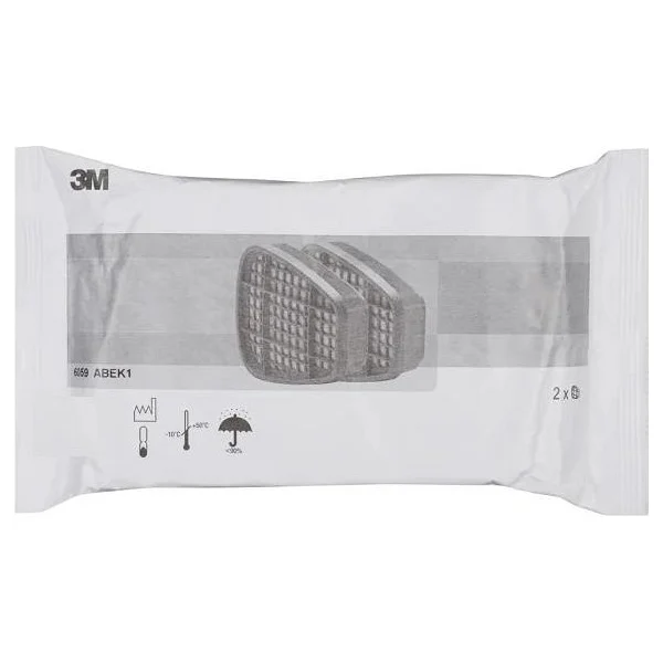 3m 3m 6059 Abek1 Organik,İnorganik,Asit,Amonyak Gazı Ve Buhar Filtre Siyah - Görsel 2