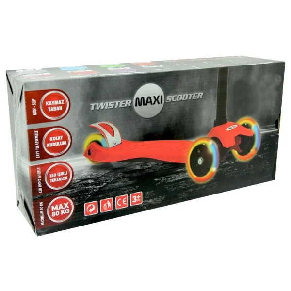 Shinaro Maxi Işıklı Siyah 3 Tekerlekli Çocuk Scooter - Görsel 4