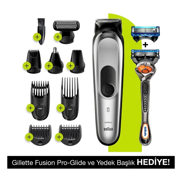 Braun Mgk7220 + Gillette Fusion5 Proglide 10'u 1 Arada Erkek Bakım Seti - Görsel 10