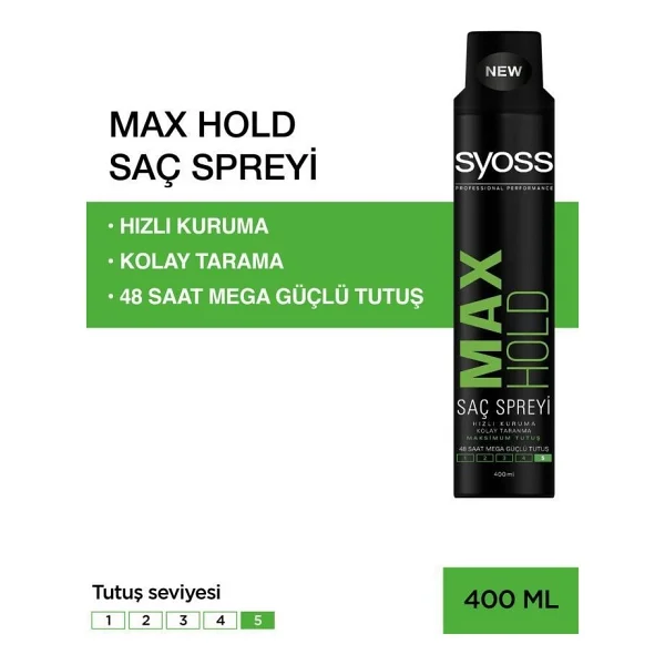 Syoss Max Hold Mega Güçlü 400 Ml Saç Spreyi - Görsel 5