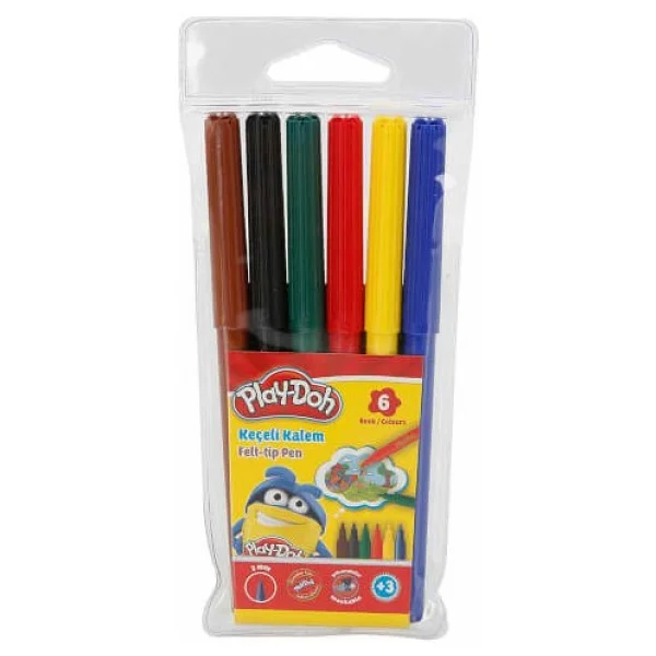 Play-Doh PLAY-KE004 2 mm 6'lı Keçeli Kalem Seti - Görsel 2