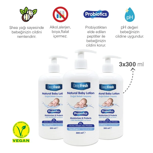 Deep Fresh Probiyotik Doğal Bebek Losyonu 300 Ml 3 Adet - Görsel 3