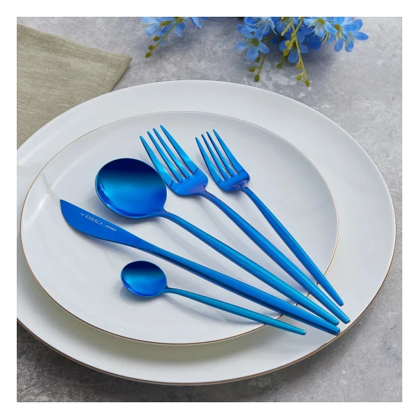 Karaca Orion Blue 30 Parça 6 Kişilik Çatal Kaşık Bıçak Takımı - Görsel 2