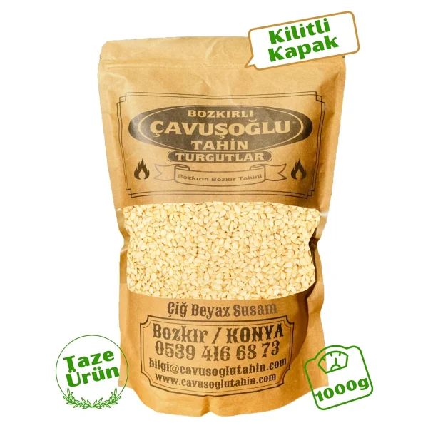 Bozkırlı Çavuşoğlu Çavuşoğlu Beyaz Çiğ Susam 1 Kg - Görsel 4