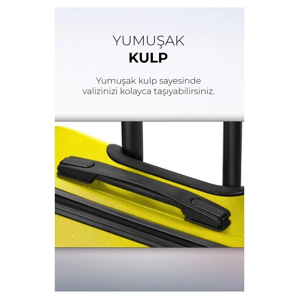 Polo&Sky Petek Abs Sarı Kabin Boy Valiz - Görsel 10