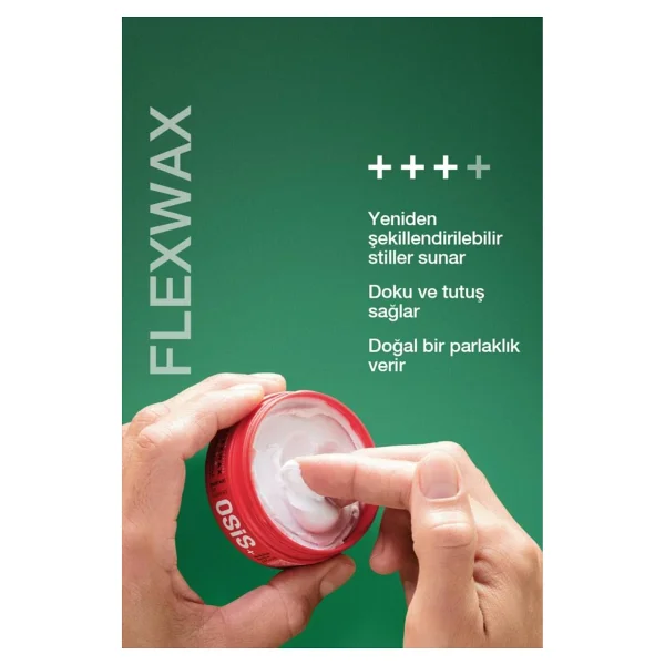 Osis Mess Up Mat Şekillendirici Macun 100ml + Flexwax Ultra Güçlü Doku Veren Krem Wax 85ml - Şeffaf - Görsel 2
