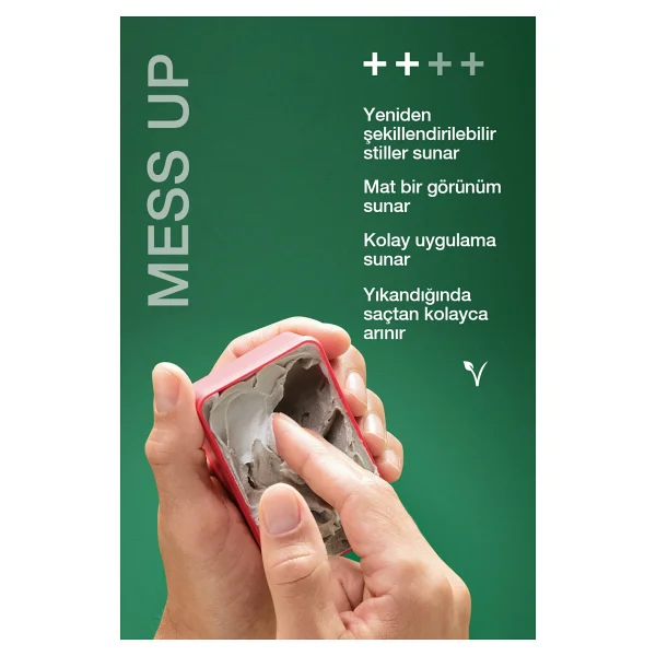 Osis Mess Up Mat Şekillendirici Macun 100ml X 3 Adet Orta Tutuş Mat Görünüm Kolay Şekil Esnek Wax - Şeffaf - Görsel 2