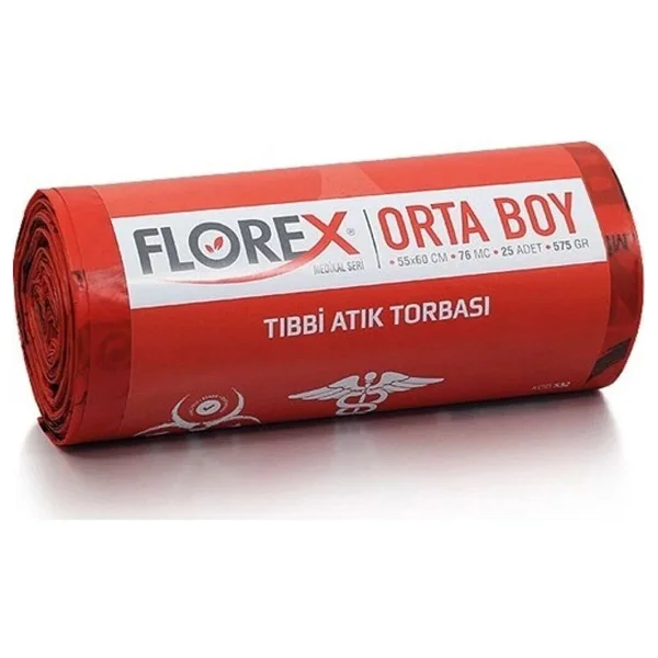 Florex Tıbbi Atık Orta Boy Çöp Poşeti 25'li - Görsel 5