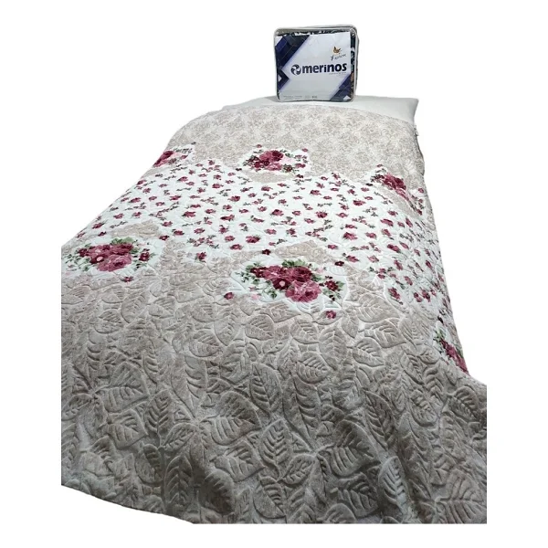 Merinos Fashion Çift Kişilik Vizon Battaniye (200x240)-Rose Bej - 200 X 240 Cm - Görsel 3