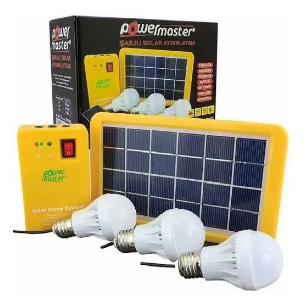 Powermaster 3 Ampullü Solar Güneş Enerjili Kamp Aydınlatması Lambası Şarjlı Işıldak Lamba Powerbank Özellikli - Görsel 10