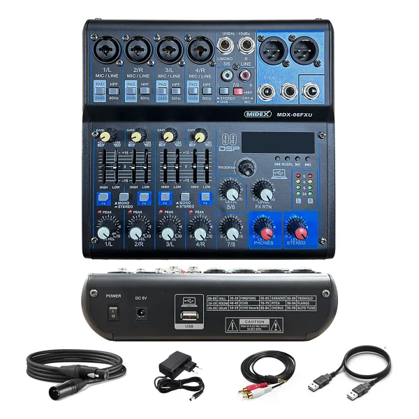 Midex Mdx-06fxu 6 Kanal Ses Mikseri - Görsel 6