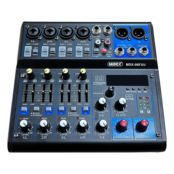 Midex Mdx-06fxu 6 Kanal Ses Mikseri - Görsel 3