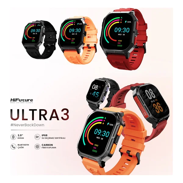Hifuture Ultra 3 Turuncu Akıllı Saat - Görsel 8