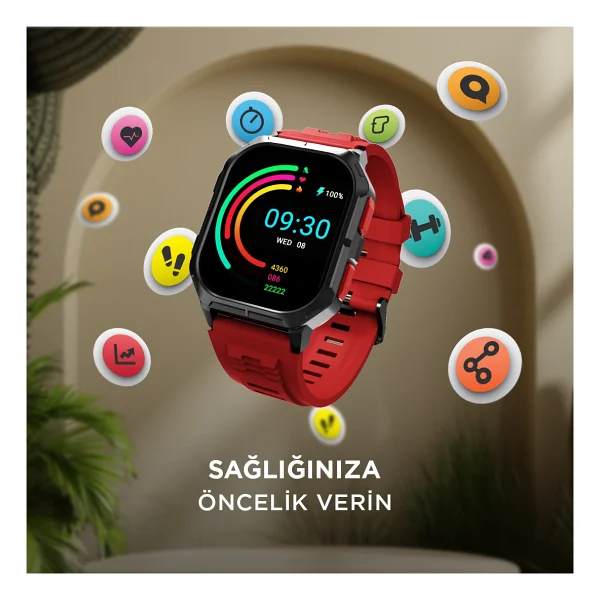 Hifuture Ultra 3 Kırmızı Akıllı Saat - Görsel 7