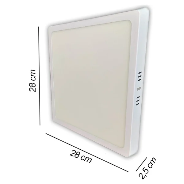 Adaled Adaledmodern Tavana Sıfır Panel LED Avize 24 W Sıva Üstü Kare 3200 Gün Işığı Beyaz Metal Kasa - Günışığı - Görsel 3