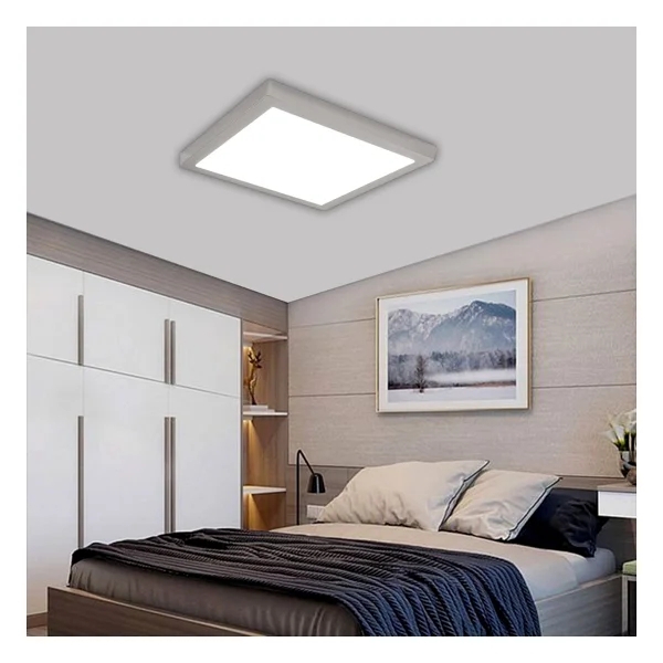 Adaled Adaledmodern Tavana Sıfır Panel LED Avize 24 W Sıva Üstü Kare 3200 Gün Işığı Beyaz Metal Kasa - Günışığı - Görsel 5
