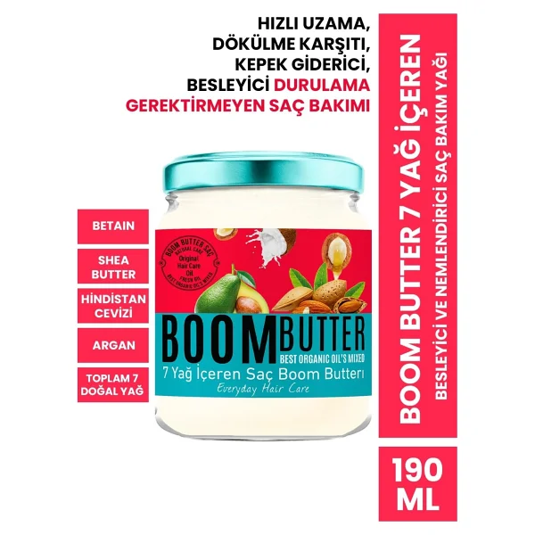 Boom Butter 7 Yağ İçeren 190 Ml Saç Bakım Yağı - Görsel 2