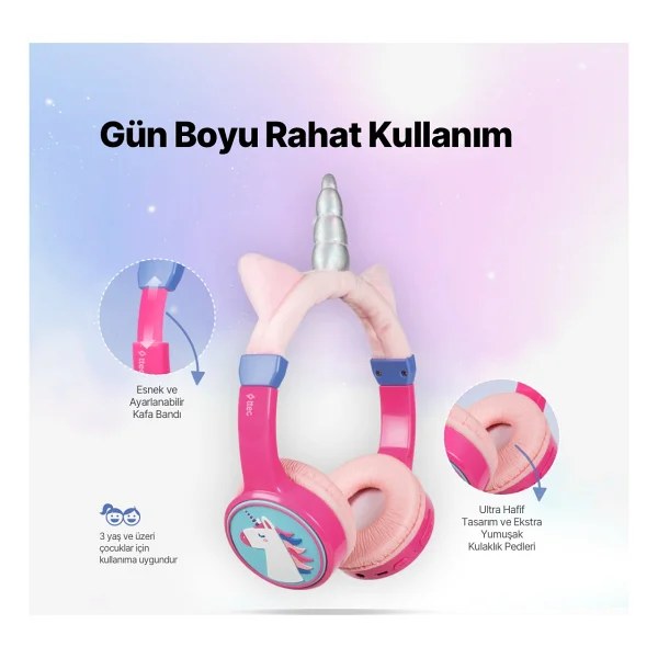 Ttec Soundbuddy 2 2km148un Unicorn Kulak Üstü Bluetooth Kulaklık - Görsel 3