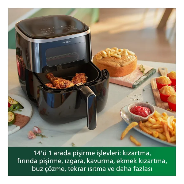Philips Airfryer 3000 Serisi Hd9257/80 XL 5.6 Lt Yağsız Fritöz - Görsel 3