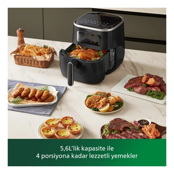 Philips Airfryer 3000 Serisi Hd9257/80 XL 5.6 Lt Yağsız Fritöz - Görsel 6