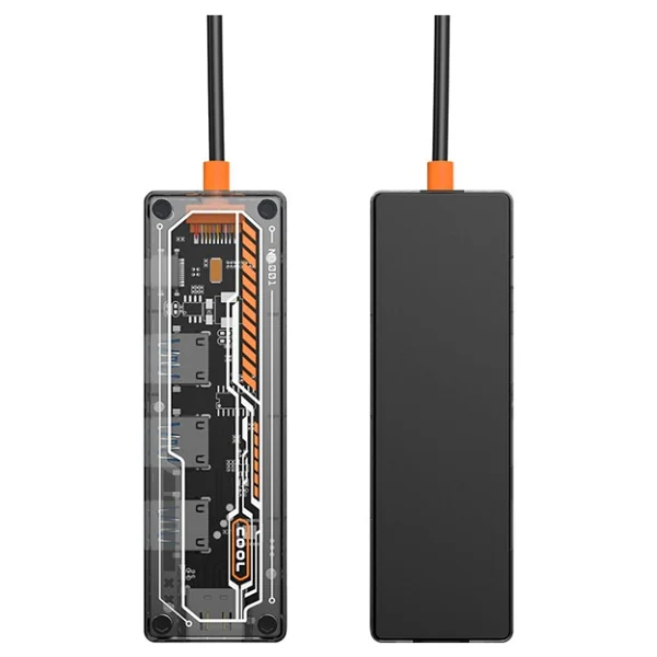 Ally 5in1 Type-C To Usb3.0 + Usb2.0 x2 + Type-C Pd 100W + HDMI Çoğaltıcı Transparan Hub - Görsel 5