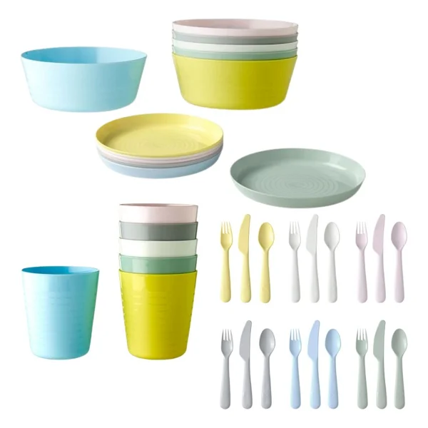 Ikea Kalas Bebek&Çocuk Çatal Kaşık Bıçak-Kase-Tabak-Bardak Seti 36 Parça - Görsel 6