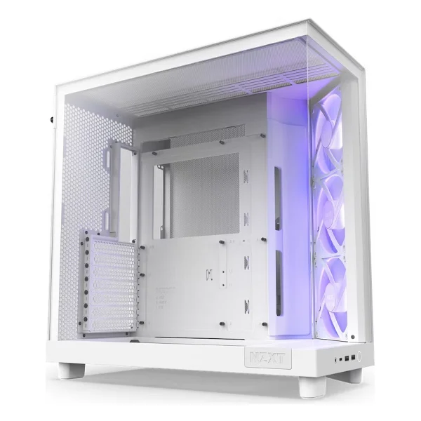 Nzxt H6 Flow Cc-H61fw-R1 RGB Fanlı Beyaz Atx Oyuncu Kasası - Görsel 2