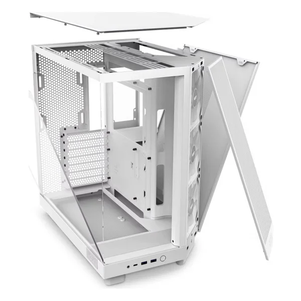 Nzxt H6 Flow Cc-H61fw-R1 RGB Fanlı Beyaz Atx Oyuncu Kasası - Görsel 5