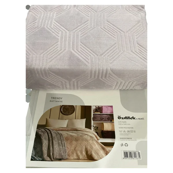 Özdilek Tek Kişilik Battaniye Trendy Art Deco Kemik - 160 X 220 Cm - Görsel 7