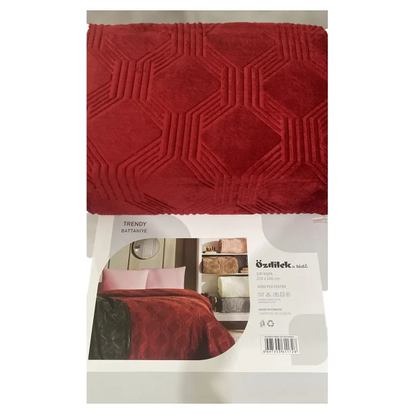 Özdilek Tek Kişilik Battaniye Trendy Art Deco Kemik - 160 X 220 Cm - Görsel 6