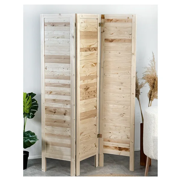 Weblonya Ahşap Paravan Ağaç Ara Bölücü Seperatör Dekoratif Paravan 5238 - Yükseklik: 160 Cm Genişlik: 120 Cm ( Her Kanat 40 Cm ) - Görsel 3