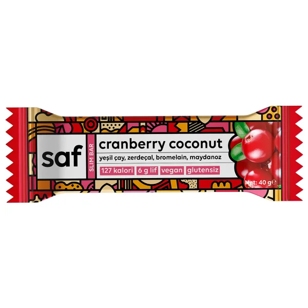 Saf Nutrition Kızılcık Hindistan Cevizli 40 Gr 12'li Protein Bar - Görsel 2