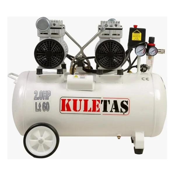 Kuletaş 60 Lt 2 Hp 8 Bar Sessiz Yağsız Çift Motor Kompresör - Görsel 2