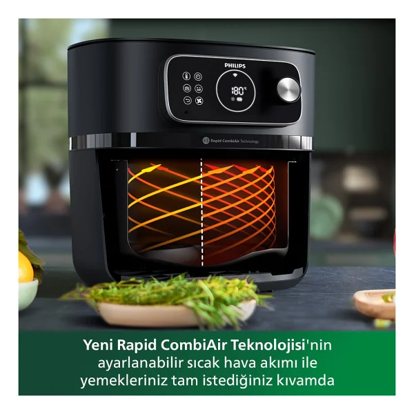 Philips Airfryer 7000 Serisi Hd9875/90 Combi XXL Connected 8.3 Lt Yağsız Fritöz - Görsel 3