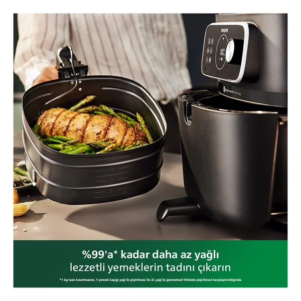 Philips Airfryer 7000 Serisi Hd9875/90 Combi XXL Connected 8.3 Lt Yağsız Fritöz - Görsel 7