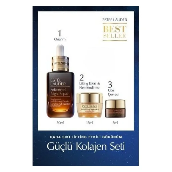 Estee Lauder Cilt Bakım Seti - Advanced Night Repair Serum 50ml Göz Kremi 5ml Supreme Soft Nemlendirici 15ml - Görsel 8