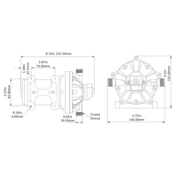 Seaflo Sfdp1-050-060-51 12 Volt Otomatik Hidrofor, Tekne, Yat, Karavan Hidroforu Pompası - Görsel 3