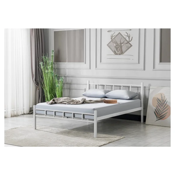 Evger K90 Beyaz Metal Karyola Çift Kişilik Yataksız - 160 X 200 Cm - Görsel 5