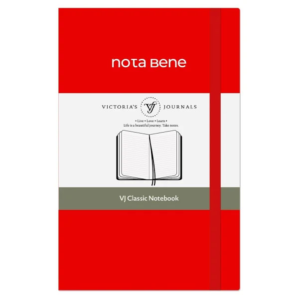 Victoria's Journals Nota Bene Classic Sert Kapak Defter, 9x14 Cm, Çizgili - Fuşya - Görsel 7
