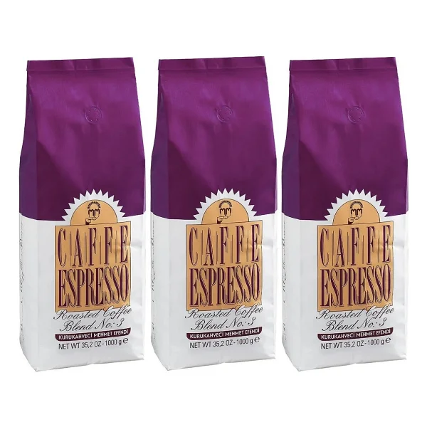 Kurukahveci Mehmet Efendi Espresso No.3 Çekirdek Kahve 3 X 1000 Gr - 1 Kg - Görsel 6