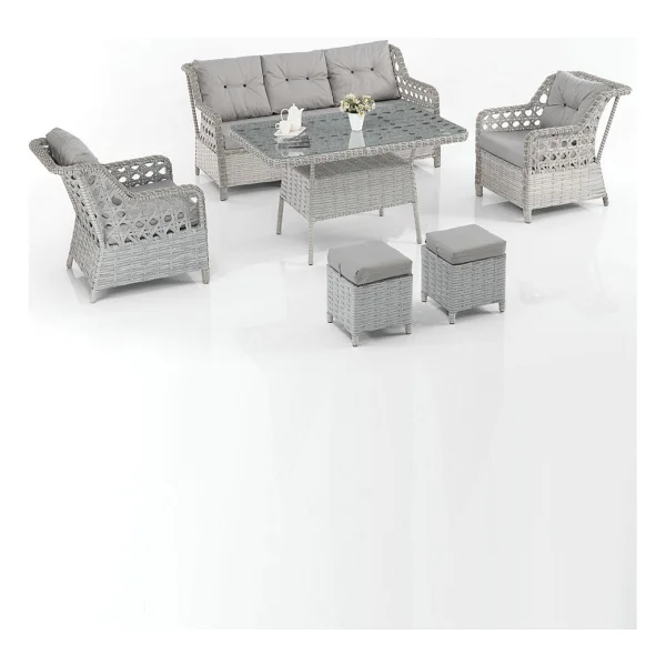 Evdemo Eren 3+1+1+Masa Puflu Rattan Kahverengi Bahçe & Balkon Takımı - Görsel 6