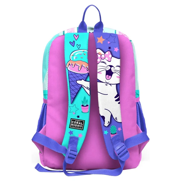 Coral High 23751 Dondurmalı Kedi Desenli Okul Sırt Çantası - Görsel 2