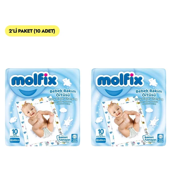 Molfix 10'lu 2 Paket Bebek Bakım Örtüsü - Görsel 4