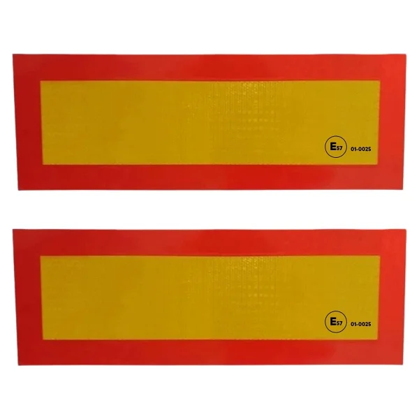 Badem10 Tüvtürk Uyumlu E57 Reflektörlü Fosforlu Tır Kamyon Dorse Çekici Arkası Bant 20 Cm X 56.5 Cm 1 Çift - Görsel 3
