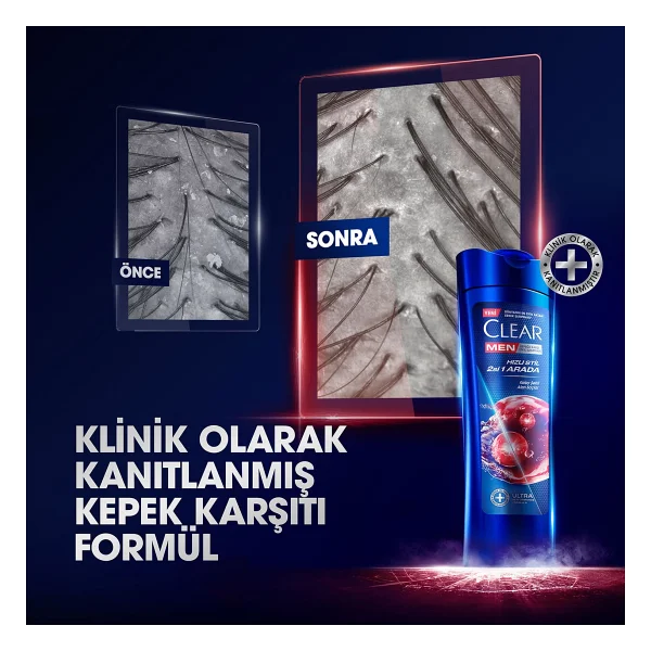 Clear Men Hızlı Stil 2'si 1 arada 350 ml Kepek Şampuanı - Görsel 8