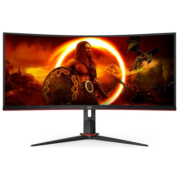 Aoc Cu34g2xp/Bk 34" 1 Ms Wqhd Curved 180 Hz Oyuncu Monitörü - Görsel 2