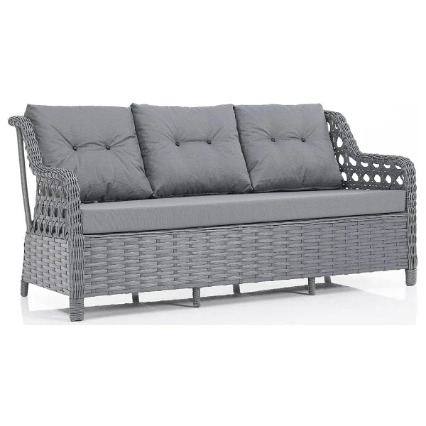 Evdemo Eren 3+1+1+Masa Puflu Rattan Antrasit Bahçe & Balkon Takımı - Görsel 3