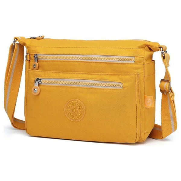 Krinkıl Kumaş Kadın Postacı Çantası Smart Bags 1238 Hardal - Görsel 2