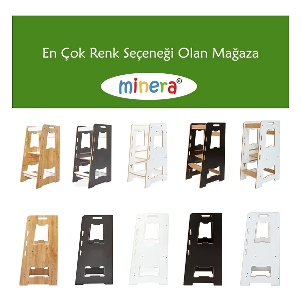 Minera Ahşap Antrasit-Beyaz Öğrenme Kulesi - Görsel 8